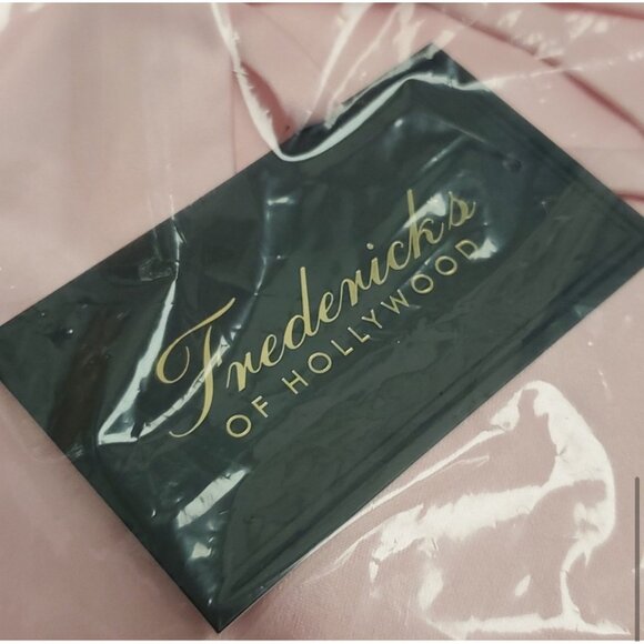 Fredericks of Hollywood Summer Lattice Lacing PJ Set Sz Medium Baby Pink Satin S - Picture 3 of 7